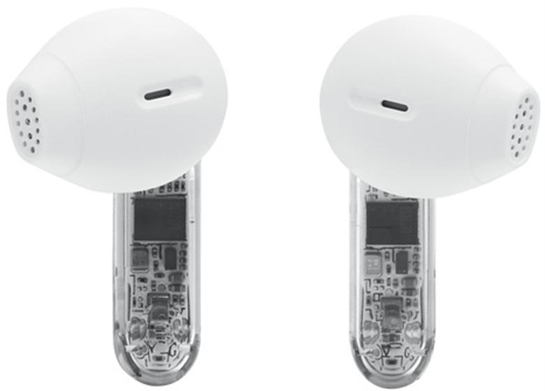 JBL TUNE FLEX 2 GHOST EDITION WHITE EARBUDS VIEW