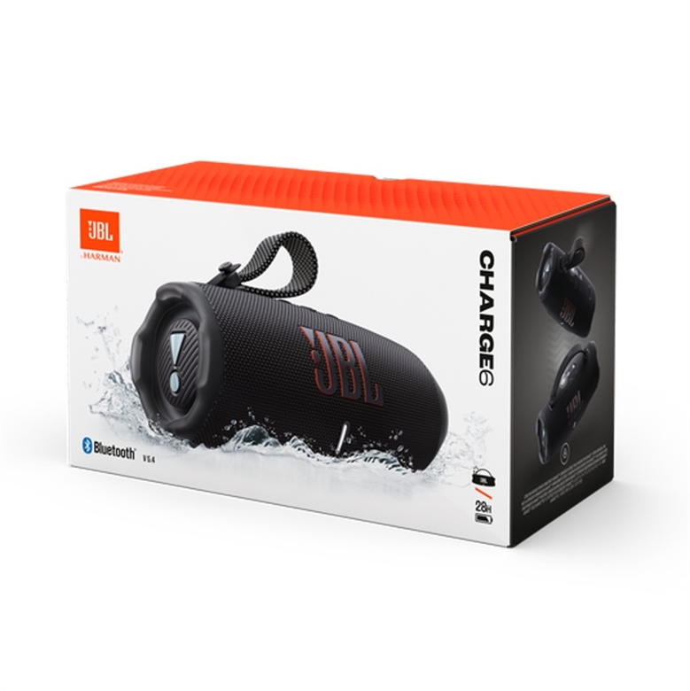 JBLCHARGE6BLKAM Black Portable Wireless Speaker-Box View
