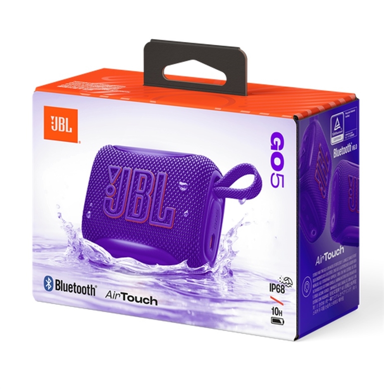 JBLGO5PURAM JBL Go 5 Purple Portable Bluetooth Speaker-Box View