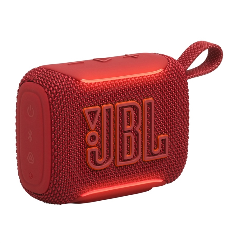 JBLGO5REDAM JBL Go 5 Red Portable Bluetooth Speaker-Lateral View