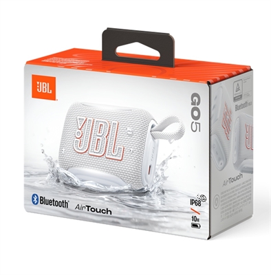 JBLGO5WHTAM JBL Go 5 White Portable Bluetooth Speaker-Box View