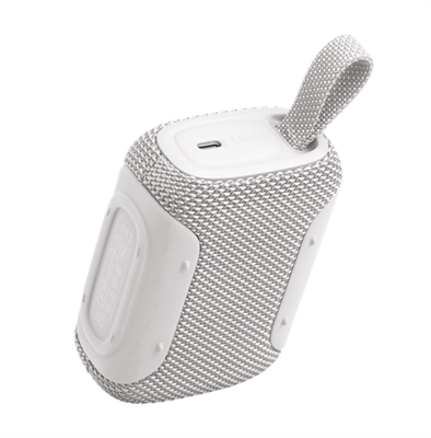 JBLGO5WHTAM JBL Go 5 White Portable Bluetooth Speaker-Diagonal View