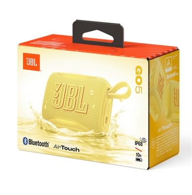 JBLGO5YELAM JBL Go 5 Yellow Portable Bluetooth Speaker-Box View