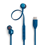 JBL Tune 310C - Audífonos, Estéreo, En el Oído, Con Cable, USB-C, 20Hz - 40kHz, Azul
