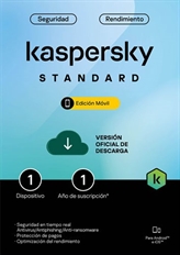 Kaspersky Standard Mobile - Descarga Digital/ESD, Licencia Base, 1 Dispositivo, 1 Año, Android, iOS