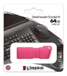 Kingston DataTraveler Exodia M - USB Flash Drive, 64GB, USB 3.2 Gen 1, Type-A, Neon Pink