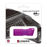 Kingston DataTraveler Exodia M - USB Flash Drive, 64GB, USB 3.2 Gen 1, Type-A, Neon Purple