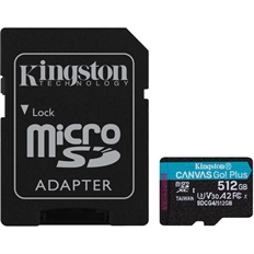 Kingston Canvas - Memoria MicroSD, 512GB, Clase 10, A2