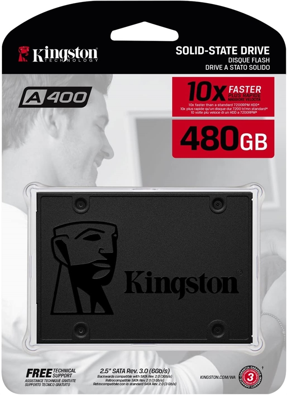 Kingston A400 SSD 2.5inch 480GB Box View