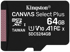 Kingston Canvas  - MicroSD, 64GB, Class 10, A1