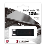 Kingston DataTraveler 70  - USB Flash Drive, 128 GB, USB 3.2 Gen 1, Type-C, Black
