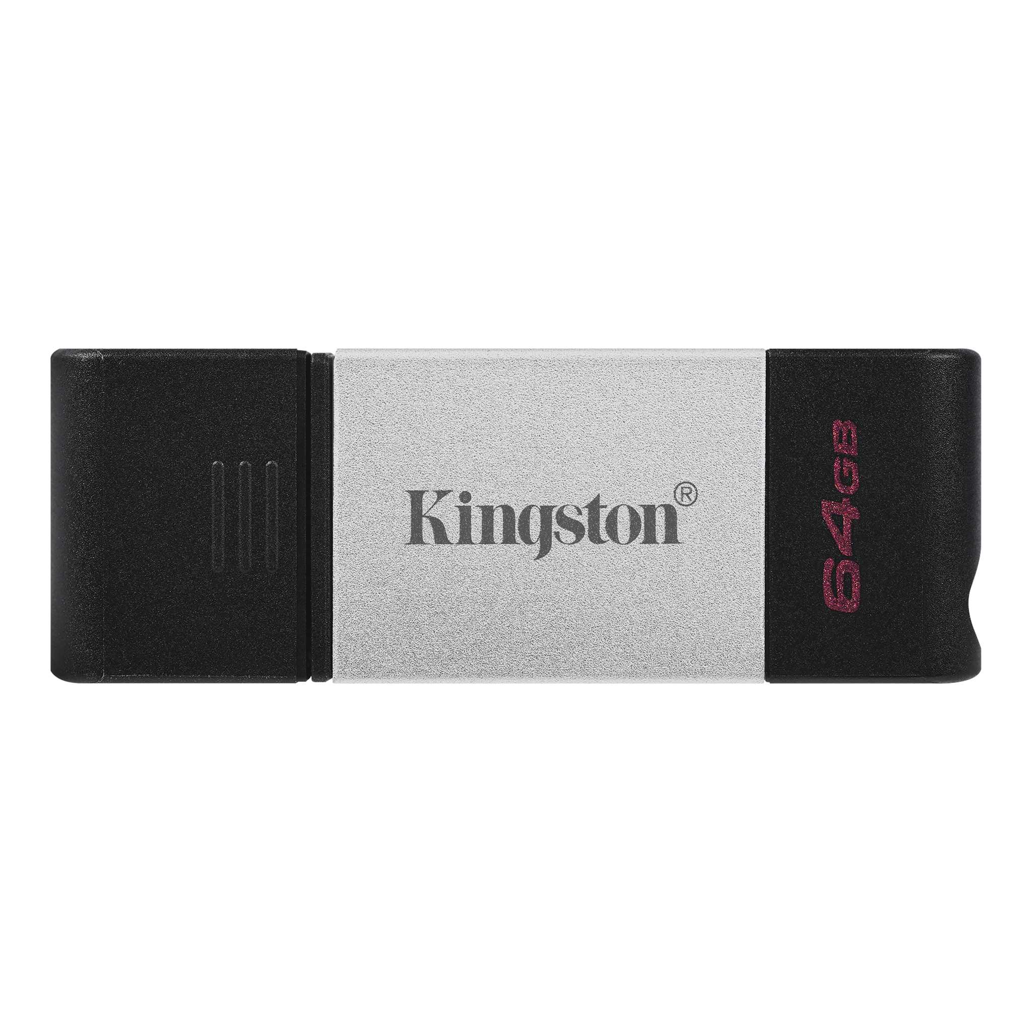 Kingston DataTraveler 80 Memoria USB Tipo C 256GB - USB-C 3.2 Gen 1 - 200  MB/s en Lectura - Con Tapa - DiseÒo Metalico (Pendrive) - De Colores  Imprenta Elche