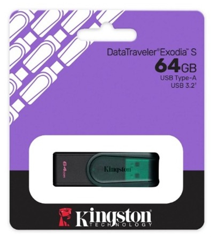 Kingston DataTraveler Exodia S Green USB Flash Drive - kc-u3c64-7tg - vista frontal