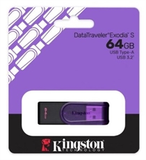 Kingston  - DataTraveler Exodia S Morado USB Flash Drive, 64GB, USB 3.0, Morado