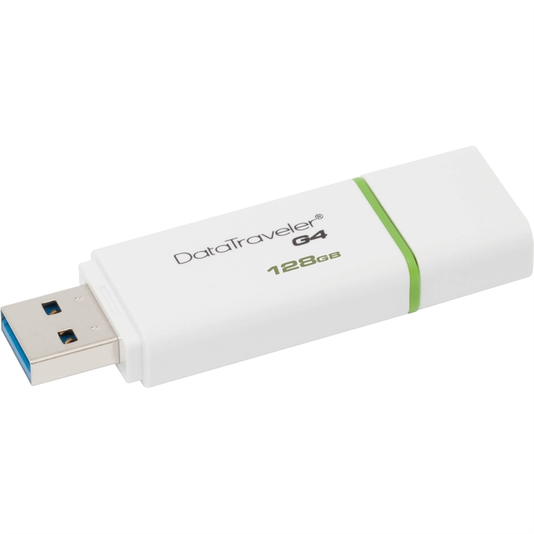 Kingston DataTraveler G4 128 GB Green Isometric View