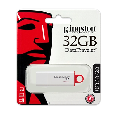 Kingston DataTraveler G4 32 GB Red and White Package