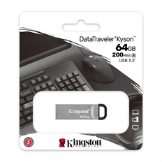 Kingston DataTraveler Kyson  - Unidad Flash USB, 64 Gb, USB 3.2 Gen 1, Tipo-A, Plata