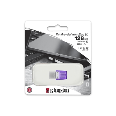 Kingston DataTraveler microDuo 3C - USB Flash Drive Purple package view