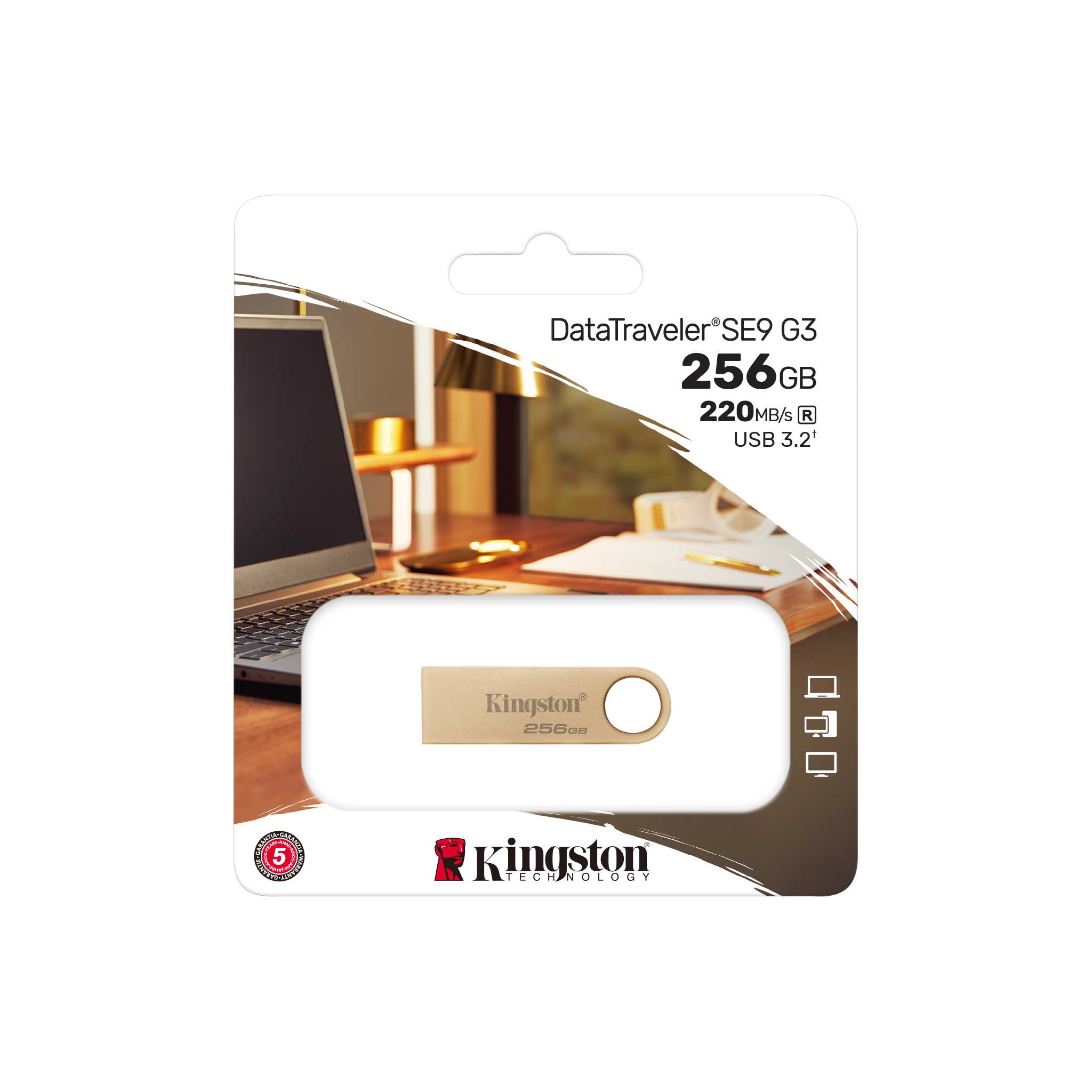 Kingston DataTraveler SE9 G3 Clé USB 512 Go | USB 3.2 Gen 1 Vitesse | Jusqu'à 220 Mo/s | Boîtier