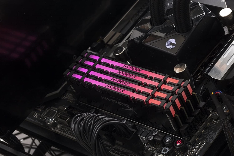 Kingston HyperX Predator RGB RAM 2933MHz in Motherboard Four View