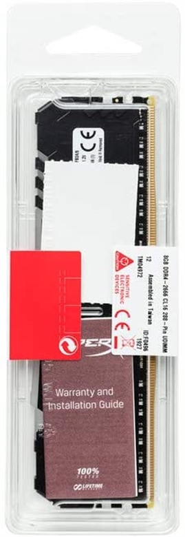 Kingston HyperX RGB RAM FURY 2400 MHz DDR4 DIMM Back Box View