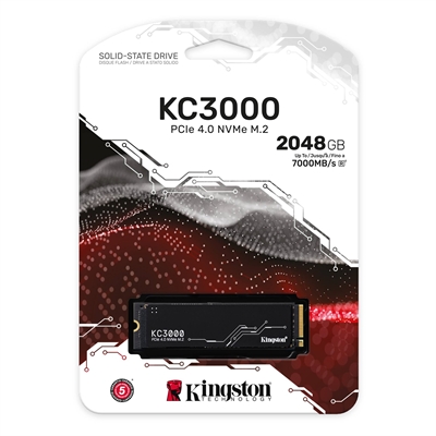 Kingston KC3000 PCIe 40 NVMe M2 SSD skc3000d2048g box view