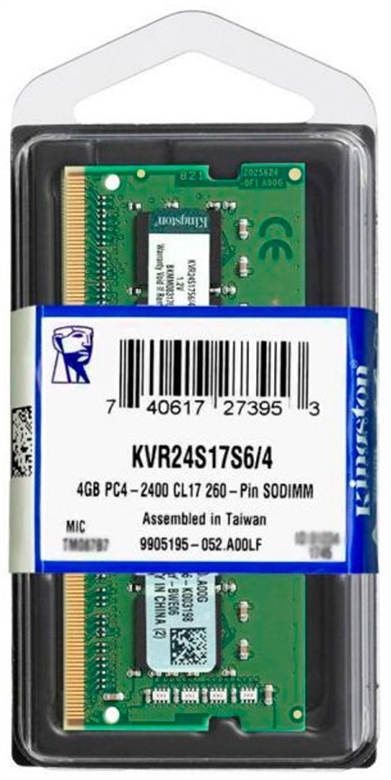 Kingston ValueRam KVR24S17S6/4 4GB SO-DIMM 2400MHz RAM Package