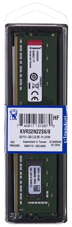 Kingston ValueRam KVR32N22S6/8 8GB DDR4 SDRAM DIMM Empaque