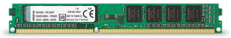 Kingston ValueRam RAM DDR3 DIMM 1600MHz Front View