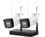 Hikvision NKS422W0H - Kit de Cámara de Seguridad, Dos Bullet, Wi-Fi, 2MP, Coaxial, Ángulo Fijo