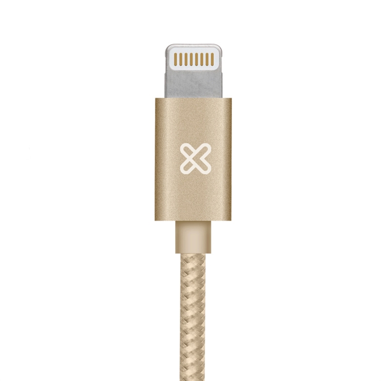 Klip Xtreme KAC-020 Cable Dorado USB Tipo A Macho a Lightning Macho Vista Conector Lightning Macho