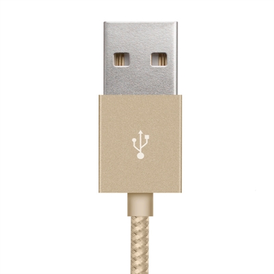 Klip Xtreme KAC-020 Cable Dorado USB Tipo A Macho a Lightning Macho Vista Conector USB Tipo-A