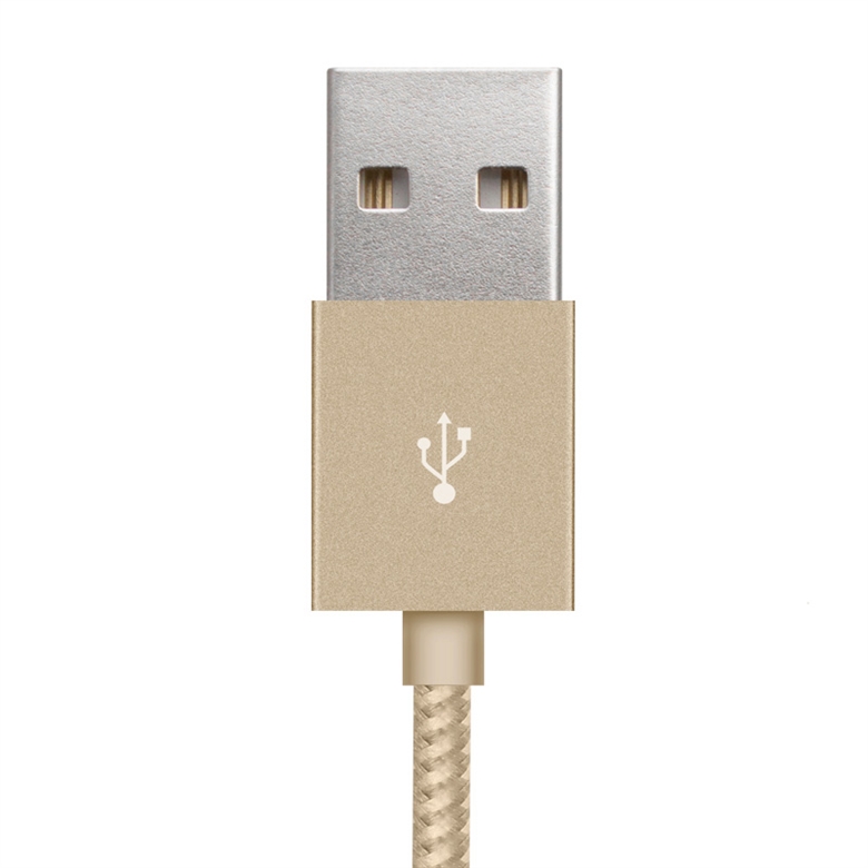 Klip Xtreme KAC-020 Cable Dorado USB Tipo A Macho a Lightning Macho Vista Conector USB Tipo-A
