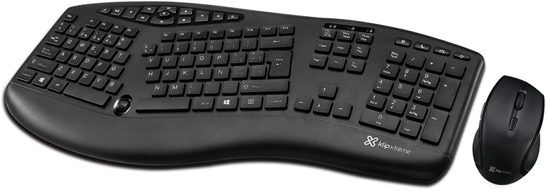 Klip Xtreme KBK-500 Ergonomic Keyboard Mouse Combo Front View