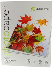 Klip Xtreme KPG-120  -  Glossy Photo Paper, 8.5 x 11 inches, 20 Sheets