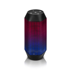 Klip Xtreme KWS-612 Kromatik - Portable Speaker, Bluetooth® compatible, NFC, micro-SD™ and 3.5mm. Micro-USB for charging, RGB, Black, 10W (5W per channel)