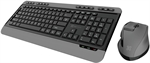 Klip Xtreme Magnifik - Standard Keyboard and Mouse Combo, Wireless, USB, Spanish, Black and Gray