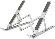 Klip Xtreme Flexit  - Foldable Laptop Stand, Aluminum and Silicone, Up to 15.6", 7 Adjustable Heights