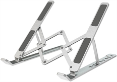 Klip Xtreme Flexit  - Soporte Plegable para Laptop, Aluminio y Silicona, Hasta 15.6", 7 Alturas ajustables