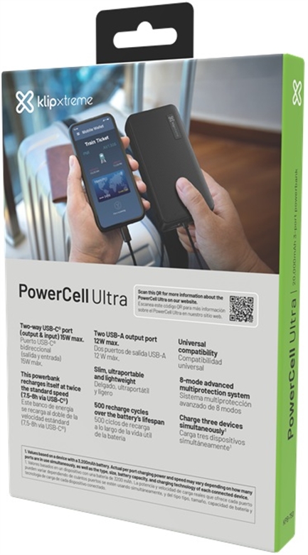 Klip Xtreme-Power bank-24 pin USB-C 5 pin Micro-USB Type B Box View 6