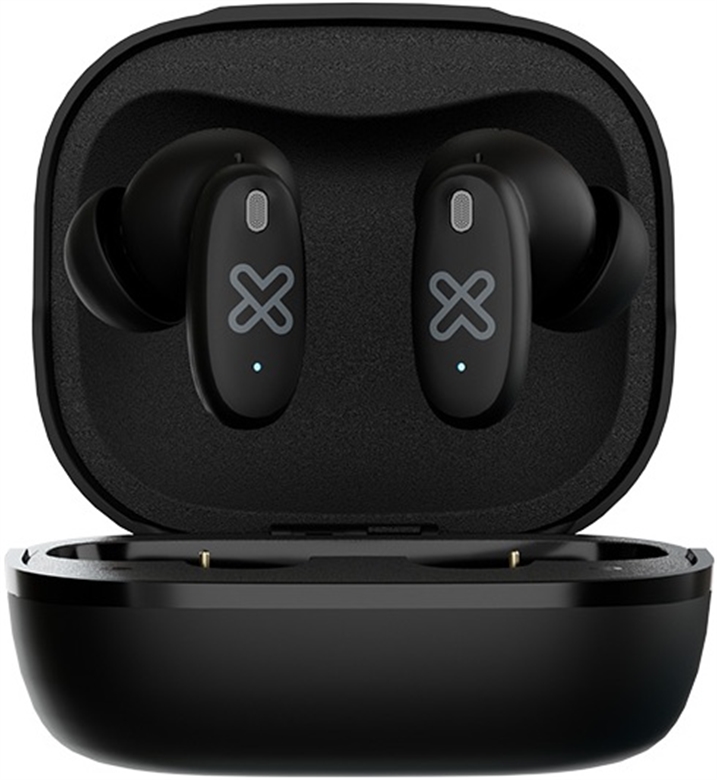 Klip Xtreme True wireless earphones For Phone For Portable electronics For Tablet Wireless 15Hrs Display Black Front VIew 1