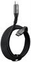 Klip Xtreme-USB cable-24 pin USB-C-3 m-Black-60W Braided Fast charging Front View 1