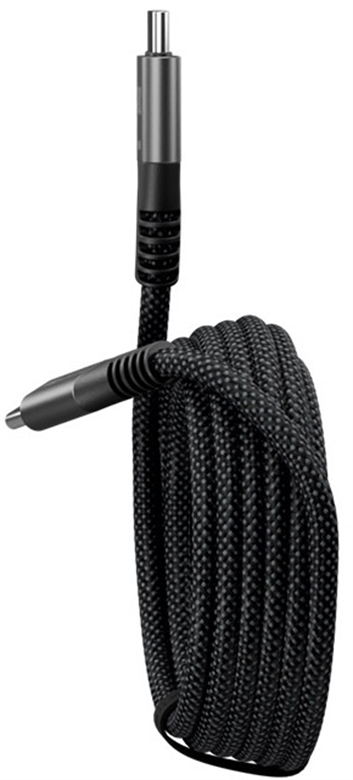 Klip Xtreme-USB cable-24 pin USB-C-3 m-Black-60W Braided Fast charging Left View 2