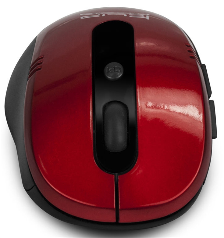 Klip Xtreme Vector Red Wireless Mouse Top View