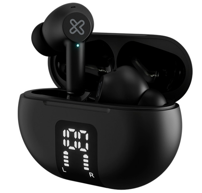 KLIPXTREME EDGEBUDS BLACK FRONT VIEW