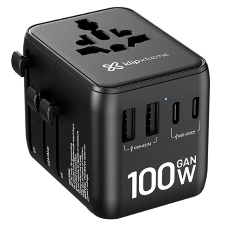KMC-750 PowerWall Uni 100 All-in-One Universal Travel Adapter-Lateral View