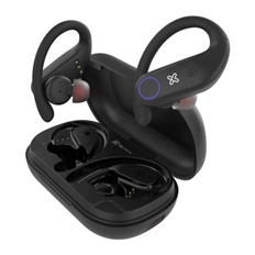 Klip Xtreme Xtremebuds - Earbuds, Stereo, Over-ear headband, Wireless, Bluetooth, 20Hz-20kHz, Black