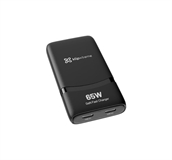 Klip Xtreme PowerWall 65 Slim - Cargador de Pared, Doble Puertos USB-C, Carga Rápida GaN 65W,  Negro