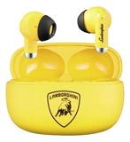 Lamborghini Mini LB-TWS - Earbuds, Estéreo, En el Oído, Inalámbrico, Bluetooth, 100Hz-20kHz, Amarillo