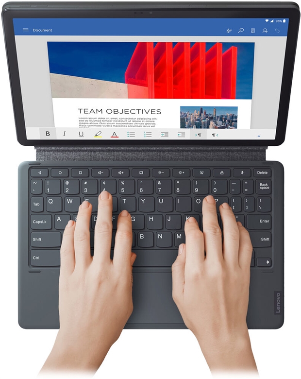 Lenovo Tab P11 - Front Top Keyboard Isometric View